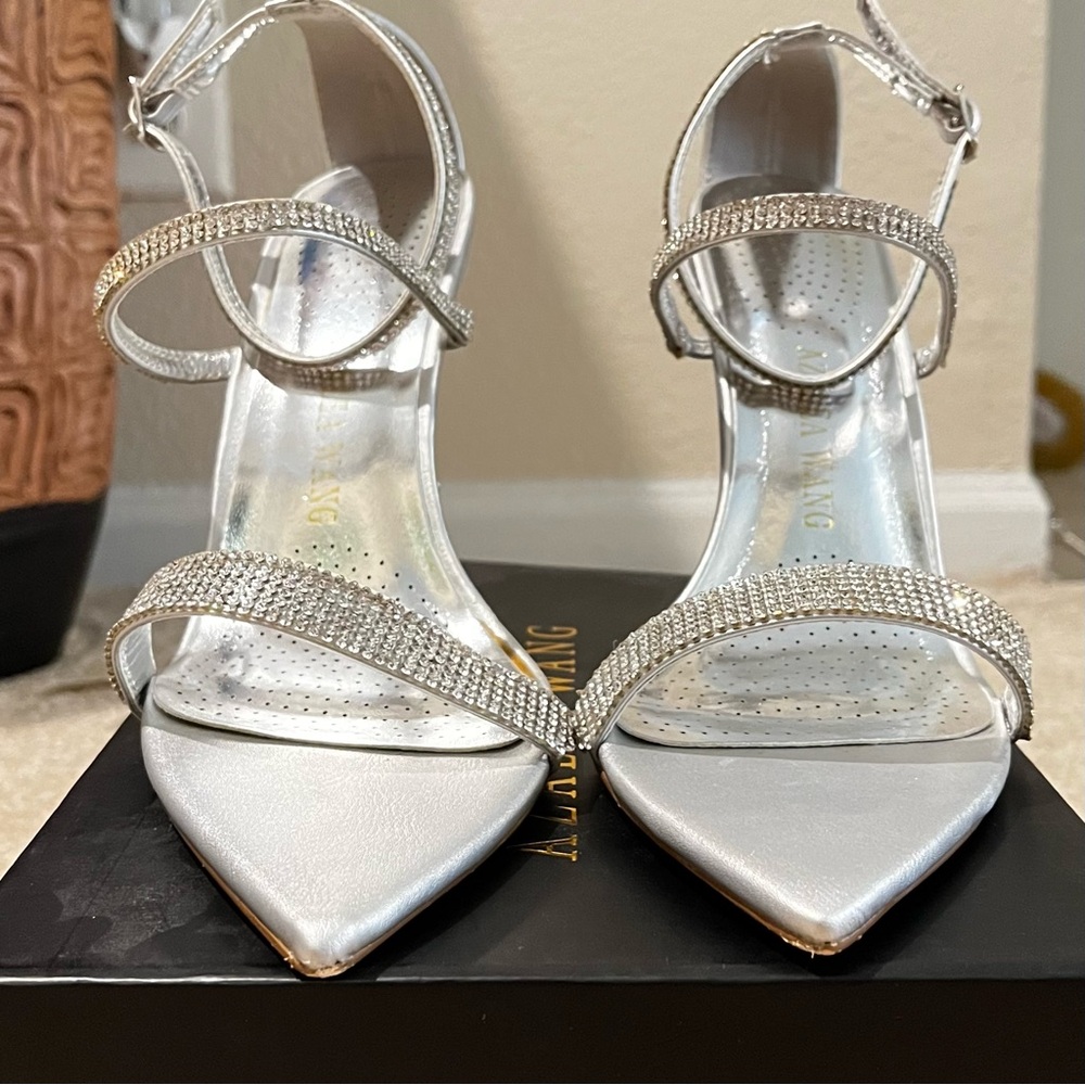 Dazzling Silver Rhinestone Heels